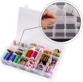 img 2 attached to 📦 36-Compartment Plastic Jewelry Organizer Storage Box with Adjustable Dividers - Pack of 3