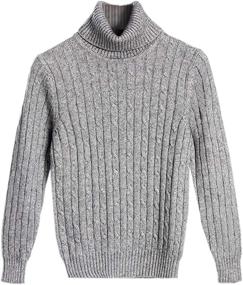 img 3 attached to Turtleneck Sweater Cashmere Twisted Pullover Boys' Clothing for Sweaters