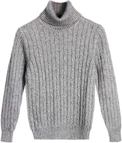 img 4 attached to Turtleneck Sweater Cashmere Twisted Pullover Boys' Clothing for Sweaters