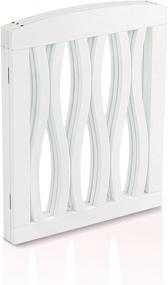 img 2 attached to 🚪 Wooden Pet Gate: Foldable & Freestanding for Indoor/Office Use. White Cascade Wave Design. Keep Pets Safe with Easy Setup, No Tools!