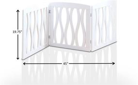 img 3 attached to 🚪 Wooden Pet Gate: Foldable & Freestanding for Indoor/Office Use. White Cascade Wave Design. Keep Pets Safe with Easy Setup, No Tools!