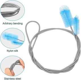 img 3 attached to 🐠 Versatile 12-Piece Aquarium Filter Brush Set for Effective Cleaning - Ideal for Fish Tanks, Kitchen, Straws, Keyboard