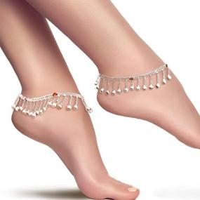 img 3 attached to 💃 Pakistani Indian Bridal Traditional Silver Tone Payal Anklet Pair with Vibrant Bells Ideal for Enchanting Dance Performances