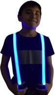 🔦 adjustable elastic y back led suspender for children boys kids - light up suspenders logo