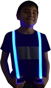 img 4 attached to 🔦 Adjustable Elastic Y Back LED Suspender for Children Boys Kids - Light Up Suspenders