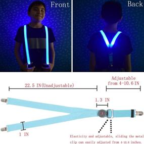 img 3 attached to 🔦 Adjustable Elastic Y Back LED Suspender for Children Boys Kids - Light Up Suspenders