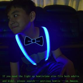 img 1 attached to 🔦 Регулируемые эластичные Y-образные LED подтяжки для детей мальчиков - подсвечивающиеся подтяжки