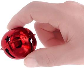 img 2 attached to 🔔 CLLOOTVE 2-Inch/50mm Big Colorful Craft Bells, Pack of 16, Red/Silver (Red, 16-Pack)