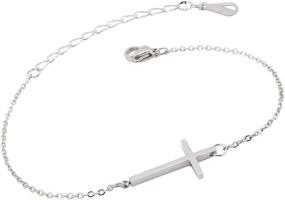 img 4 attached to WDSHOW Sideways Cross Bracelets: Elegant Rose Gold-Tone & Silver-Tone Accents