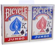 🚲 bicycle jumbo index rider back playing cards, red and blue: 2-pack for endless gaming fun! logo