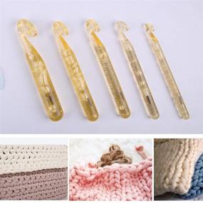 img 1 attached to 🧶 Premium Crochet Hook Set - 9 Pieces with Large Eye Blunt Needles, 12mm-25mm Size Yarn Crochet Hooks - Includes 20 Stitch Markers and 2 Tapestry Needles