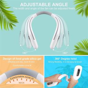 img 1 attached to 🌀 Stay Cool and Hands-Free with our Portable Neck Fan - Rechargeable, Bladeless Design with 3 Adjustable Wind Speeds - Perfect for Travel and Office Use!