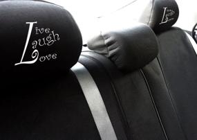 img 1 attached to 🚗 Yupbizauto Universal Fit Interchangeable Car Seat Headrest Covers for Cars, Vans, and Trucks – Sold in Pairs (Live Laugh Love)