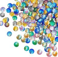 🧜 set of 200pcs 12mm mermaid scales cabochons: 10 vibrant colors, round resin fish skin flat back for bezel tray pendant charms logo