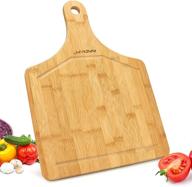 🔪 avacraft organic bamboo cutting board with handle - premium wood serving board - ideal chopping board for kitchen - best board for vegetables, meat, cheese - butcher block (17x12 with handle) logo