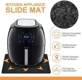 img 3 attached to AIEVE Heat Resistant Mat for Air Fryer & Kitchen Appliances with Sliders Function, 2 Pcs Countertop Heat Protector Mat Hot Pads for Ninja Foodi Air Fryer, Coffee Maker & Blender