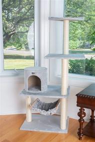 img 2 attached to 🐱 GleePet Cat Tree with Hammock, 59-Inch, Silver Gray - GP78590222