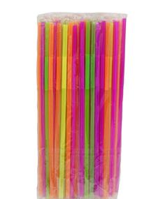 img 1 attached to 🥤 Neon Assorted Bendy Straws Wrapped - Pack of 100 by Perfect Stix