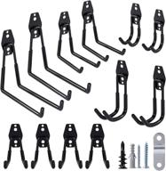 🔧 ultimate garage organization: 12-pack heavy duty steel wall mount hooks for garage storage, garden tools, bikes, ladders, and more! logo