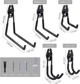 img 3 attached to 🔧 Ultimate Garage Organization: 12-Pack Heavy Duty Steel Wall Mount Hooks for Garage Storage, Garden Tools, Bikes, Ladders, and More!