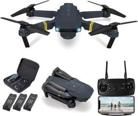 img 4 attached to Foldable RC Quadcopter Drone with 1080P HD Camera - LOYALSE E58 Drone for Adults/Kids, WiFi FPV Live Video, Altitude Hold, One Key Take Off/Landing, 3D Flip, APP Control (Includes 3 Batteries)