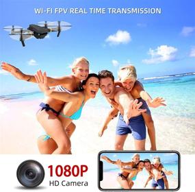 img 2 attached to Foldable RC Quadcopter Drone with 1080P HD Camera - LOYALSE E58 Drone for Adults/Kids, WiFi FPV Live Video, Altitude Hold, One Key Take Off/Landing, 3D Flip, APP Control (Includes 3 Batteries)