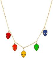 lux accessories multicolor pendant necklace logo