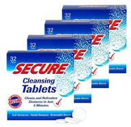 🧼 таблетки для безцинковой очистки secure: устраняют запахи, пятна, бактерии и микробы - очиститель для съемных протезов, частичных протезов и съемных брекетов - 32 таблетки (упаковка из 4) логотип
