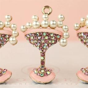 img 1 attached to 💎 Sparkling Elegance: Wholesale Set of 3 Creative DIY Pink Crystal Champagne Cocktail Charms Pendants - MH631