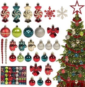 img 4 attached to 🎄 Premium 88-pc Shatterproof Christmas Ornaments Set for Tree Decorations, Weddings, and Holiday