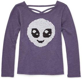 img 1 attached to 👚 Stylish and Comfortable Sleeve Graphic Heather Girls' Clothing: Discover Childrens Place Tops, Tees & Blouses Collection!