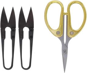 img 3 attached to 🔪 BambooMN Fine Cut Sharp Point Embroidery Scissors Set + 2 Thread Cutter Snips - Gold - 1 Set