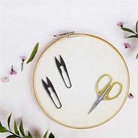 img 1 attached to 🔪 BambooMN Fine Cut Sharp Point Embroidery Scissors Set + 2 Thread Cutter Snips - Gold - 1 Set