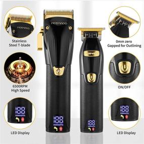 img 2 attached to MOSMAOO Professional Cordless Hair Clippers and Trimmer Combo Set for Barbers & Stylists - Hair Cutting & Beard Trimming Clippers with Color Guide Combs for Men, Women, and Kids