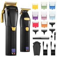 mosmaoo professional cordless hair clippers and trimmer combo set for barbers & stylists - hair cutting & beard trimming clippers with color guide combs for men, women, and kids logo