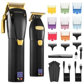 img 4 attached to MOSMAOO Professional Cordless Hair Clippers and Trimmer Combo Set for Barbers & Stylists - Hair Cutting & Beard Trimming Clippers with Color Guide Combs for Men, Women, and Kids