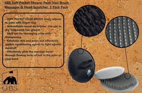 img 3 attached to 🧴 GBS Head Shampoo Brush: Hair Growth Massager, Anti-Dandruff Scalp Care Brush for Curly and Dry Hair - Travel Pack 3 (1 Black, 2 Grey)