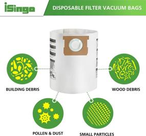 img 2 attached to 🔍 iSingo Replacement Vacuum Filter Bags Type E for Shop Vac 5-8 Gallon - Pack of 15 (Part # 90661 & 9066100)