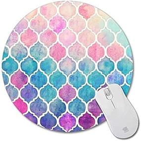 img 2 attached to Colorful Rainbow Moroccan Design Non-Skid Round Desktop Mousepad: Personalized Rubber Pad for Enhanced Control