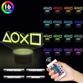 img 3 attached to 🎮 Lampeez 3D Night Light, Game LED Illusion Lamps - 16 Colors USB Charging Lighting with Remote Control Dimmable - Ideal for Christmas, Birthdays, and Gaming Room Decor - Perfect Gamer Gift for Kids and Game Players