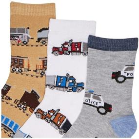 img 3 attached to 🛒 Покупай сейчас: Носки для мальчиков Jefferies Socks, 6 пар в упаковке с рисунками поездов, грузовиков и машин!