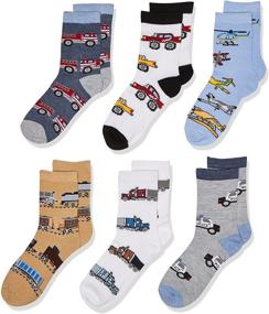 img 4 attached to 🛒 Покупай сейчас: Носки для мальчиков Jefferies Socks, 6 пар в упаковке с рисунками поездов, грузовиков и машин!