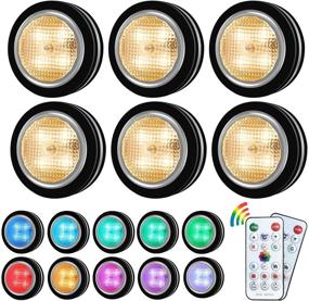 img 4 attached to 🔦 GANA 6 Pack Color Changing Puck Lights with Remote - Battery Operated LED Under Cabinet Lighting | Closet Lights | 16 Color & 4 Model Battery Lights