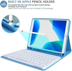 img 2 attached to 🔠 Versatile Keyboard Case with Pencil Holder for iPad 9th/8th/7th Gen & iPad Pro 10.5 - Detachable Bluetooth Keyboard for Enhanced Productivity