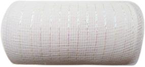 img 1 attached to 🎀 YYCRAFT Metallic Deco Poly Mesh Ribbon (White) - 6-inch x 30 feet (10 Yards)