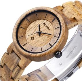 img 1 attached to 🌿 Natural Wood Watches for Women - Handmade BEWELL Lightweight Watch with Adjustable Wood Band, Quartz Wristwatch in Casual Fashion