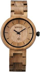 img 3 attached to 🌿 Natural Wood Watches for Women - Handmade BEWELL Lightweight Watch with Adjustable Wood Band, Quartz Wristwatch in Casual Fashion