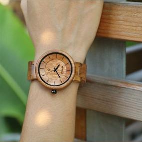 img 2 attached to 🌿 Natural Wood Watches for Women - Handmade BEWELL Lightweight Watch with Adjustable Wood Band, Quartz Wristwatch in Casual Fashion