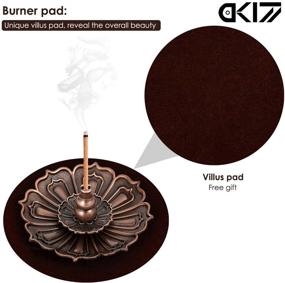 img 2 attached to Lotus Incense Sticks Holder for Resin, Granular, Powder, Cone, and Coil - Brass Incense Burner with Ash Catcher - Organic Cinnamon & Citronella Fragrance