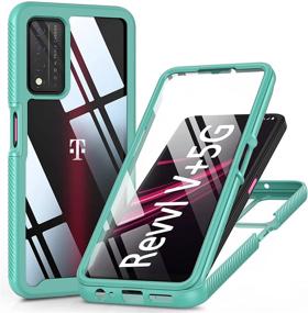 img 4 attached to 📱 T-Mobile Revvl V Plus 5G Case with Built in Screen Protector | Full Body Rugged Case - Protective Phone Cover 6.82 inch 2021 (Mint Green)